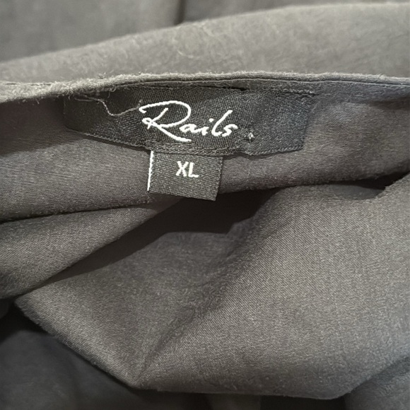 Rails Yvette Sleeveless Cut Out Organic Cotton Midi Black Wash Dress Size XL - Picture 9 of 9